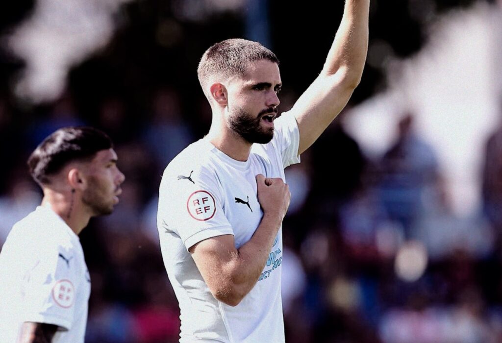 Guillem Molina, celebrando su tanto ante el Yeclano/ Foto: UD Ibiza