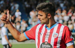 Erik Ruiz durante el partido ante Unionistas, su ex equipo/ Foto: CD Lugo